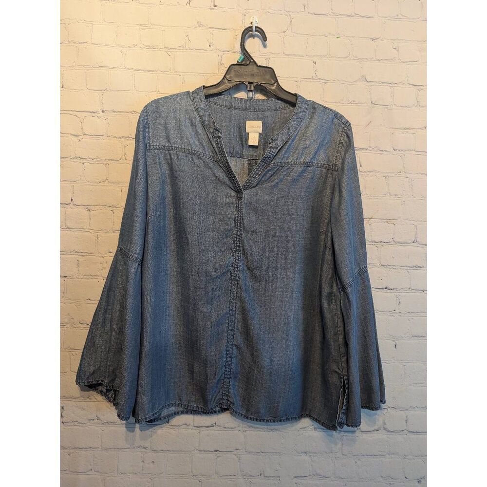 Chicos loose fit. Lightweight soft denim top 2X